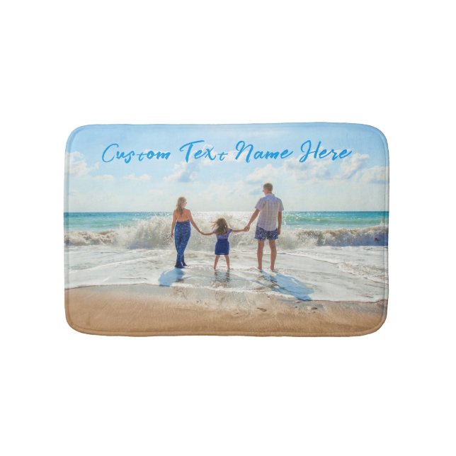 Custom Photo Text Bath Mat Your Favorite Photos (Front)