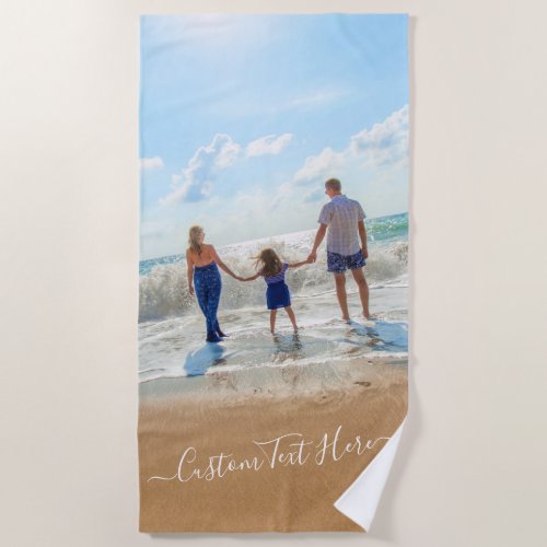 Custom Photo Text Beach Towel with Your Photos