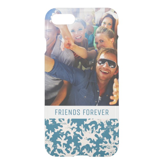 Custom Photo & Text Beautiful Coral Pattern Uncommon iPhone Case (Back)
