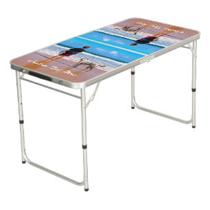 Custom Photo Text Beer Pong Table with Your Photos