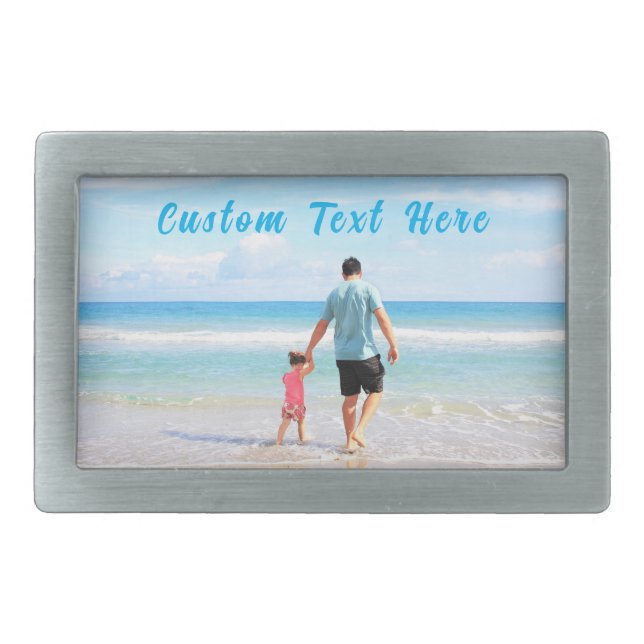 Custom Photo Text Belt Buckle Your Dad Photos Gift (Front)