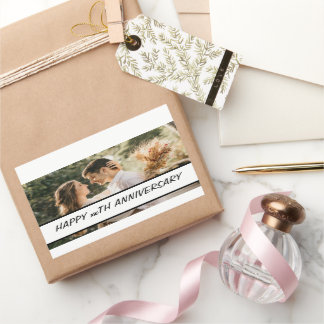 Custom Photo Text Birthday Anniversary Gift Rectangular Sticker