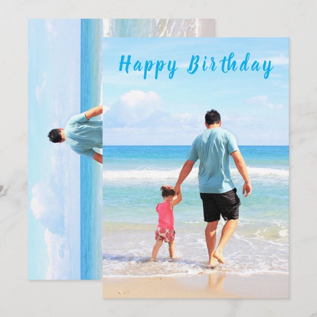 Custom Photo Text Birthday Card Your Photos (Front/Back)