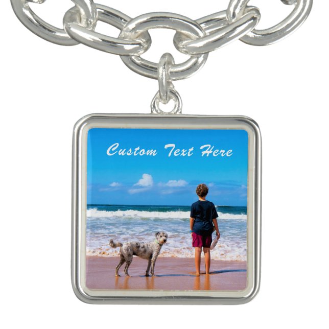 Custom Photo Text Bracelet Your Photos with Pets (Design)