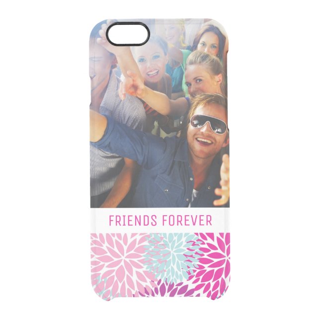 Custom Photo & Text Bright Floral pattern 2 Uncommon iPhone Case (Back)