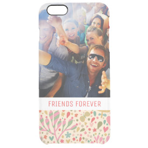 Custom Photo & Text Bright floral pattern Clear iPhone 6 Plus Case