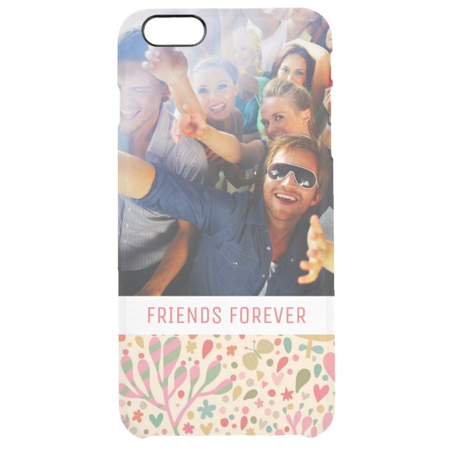 Custom Photo & Text Bright floral pattern Uncommon iPhone Case (Back)