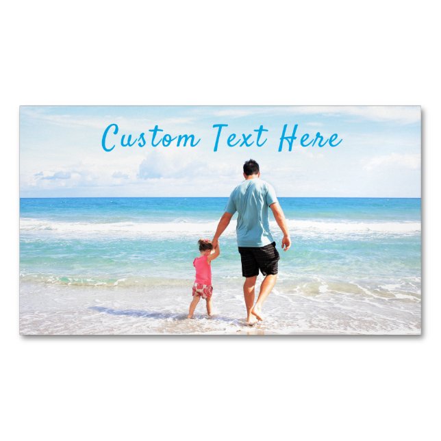 Custom Photo Text Business Card Magnet Your Photos (Front)