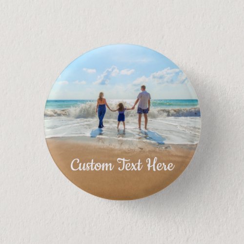 Custom Photo Text Button Unique Your Own Design