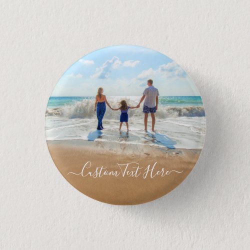 Custom Photo Text Button Your Favorite Photos Gift