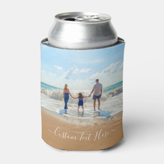 Custom Photo Text Can Cooler with Your Photos (Can Front)