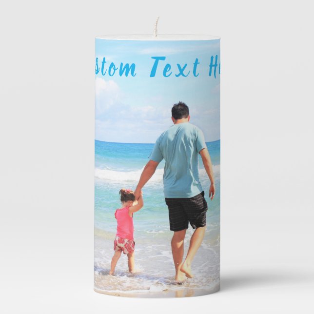 Custom Photo Text Candle Your Family Photos (Front)