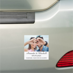 Custom photo & text car magnet