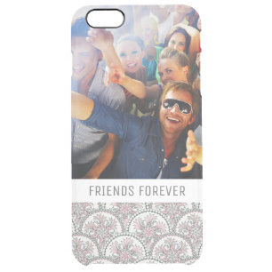 Custom Photo & Text Centle Vintage Pattern Clear iPhone 6 Plus Case