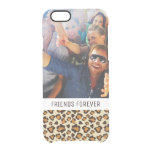 Custom Photo &amp; Text Cheetah skin pattern Clear iPhone 6/6S Case