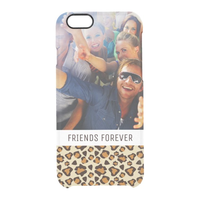 Custom Photo & Text Cheetah skin pattern Uncommon iPhone Case (Back)