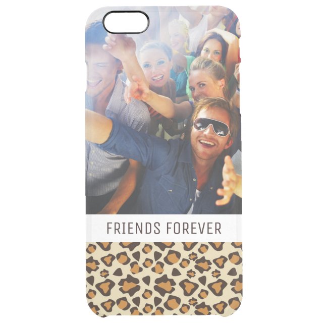 Custom Photo & Text Cheetah skin pattern Uncommon iPhone Case (Back)