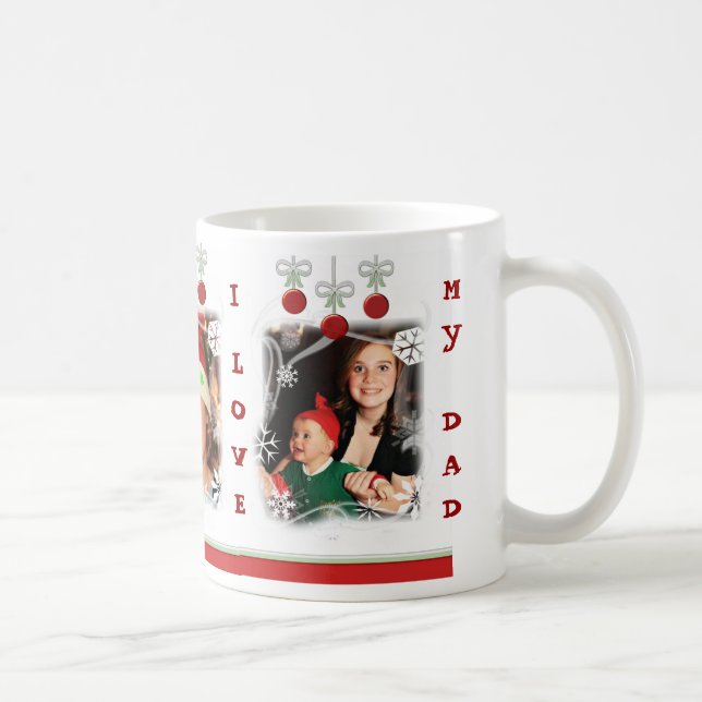 Custom Photo & Text Christmas Dad / Mom Mug (Right)