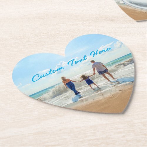 Custom Photo Text Coaster Your Own Photos Design