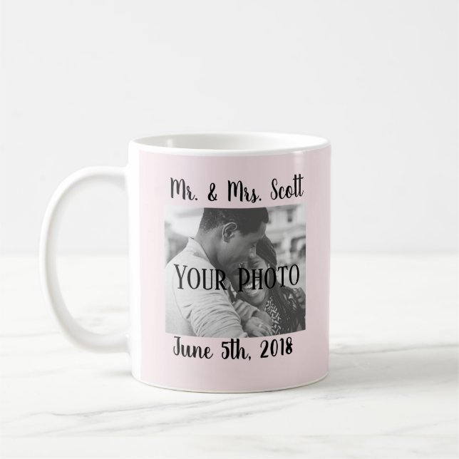 Custom Photo & Text Coffee Mug (Left)