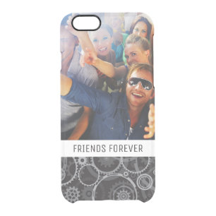Custom Photo & Text Cogwheels pattern Clear iPhone 6/6S Case