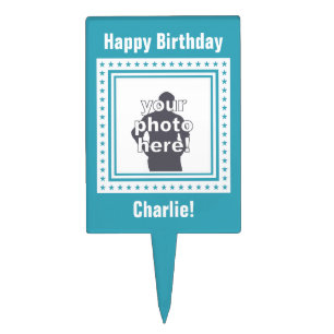 CUSTOM PHOTO, TEXT & COLOR cake topper