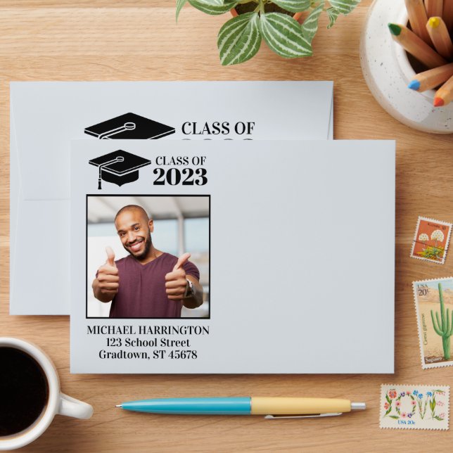 Custom photo, text & color envelope (Desk)