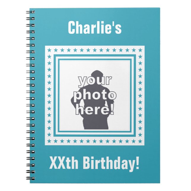 CUSTOM PHOTO, TEXT & COLOR notebook (Front)