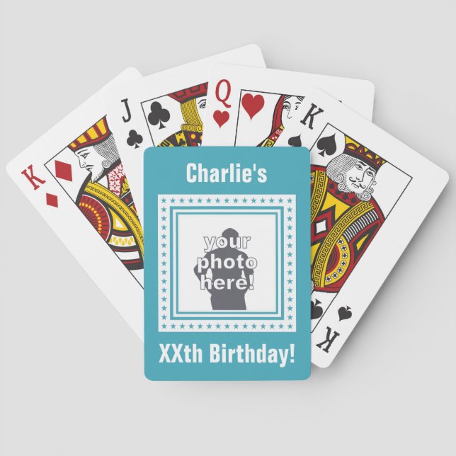 CUSTOM PHOTO, TEXT & COLOR playing cards (Back)