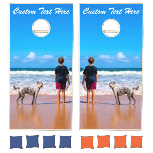 Custom Photo Text Cornhole Set Your Family Photos