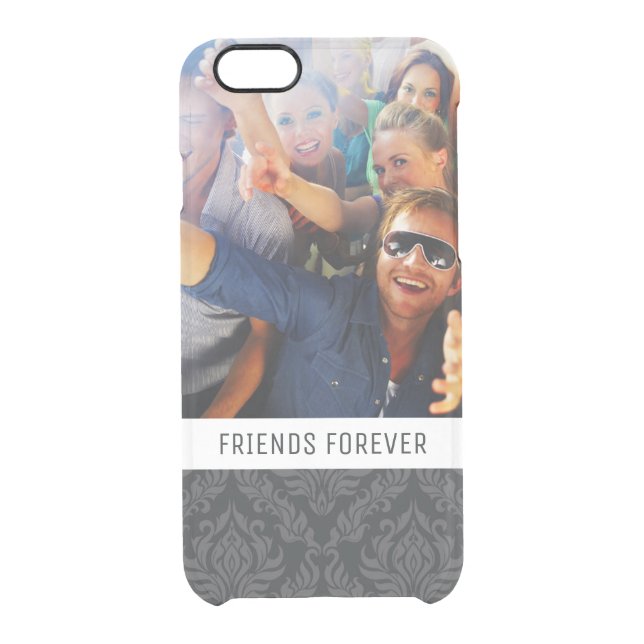 Custom Photo & Text Damask Pattern 6 Uncommon iPhone Case (Back)