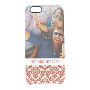Custom Photo & Text Damask pattern wallpaper Clear iPhone 6/6S Case