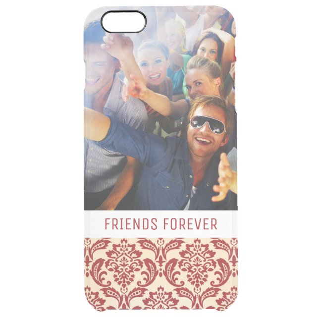 Custom Photo & Text Damask pattern wallpaper Uncommon iPhone Case (Back)