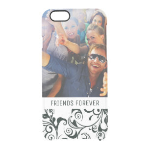 Custom Photo & Text Damask Clear iPhone 6/6S Case