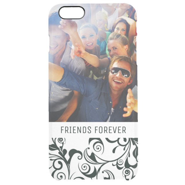 Custom Photo & Text Damask Uncommon iPhone Case (Back)