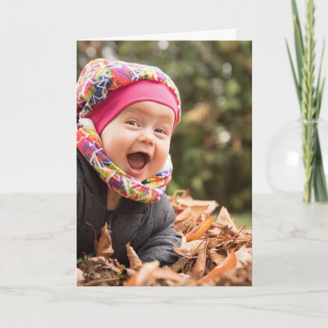 Custom Photo Text Design Your Own Folded Greeting Card (Front)