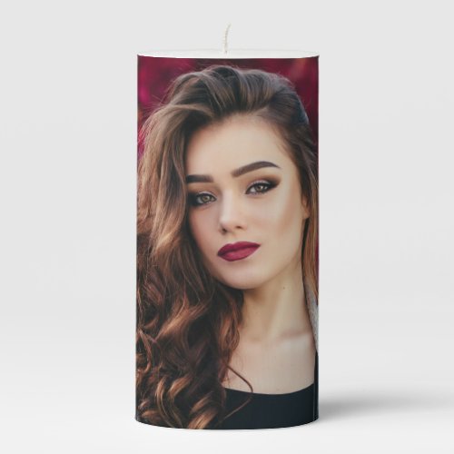 Custom Photo Text Design Your Own Pillar Candle