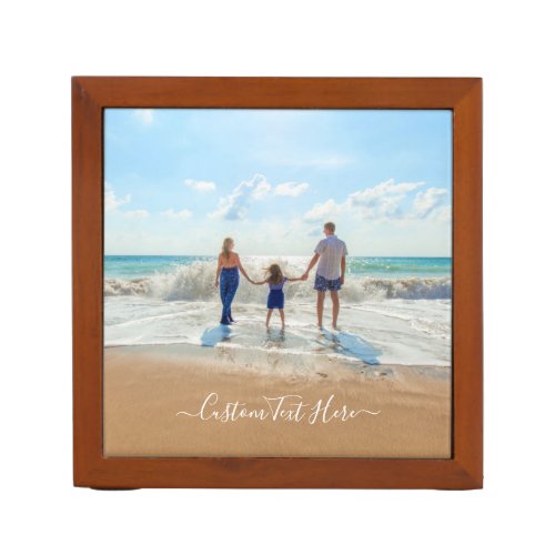 Custom Photo Text Desk Organizer Your Own Design