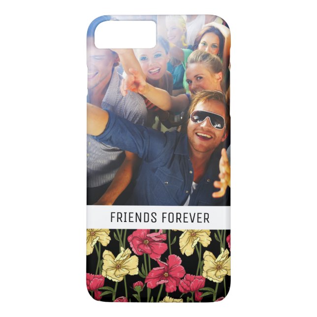 Custom Photo & Text Elegant floral pattern 2 Case-Mate iPhone Case (Back)