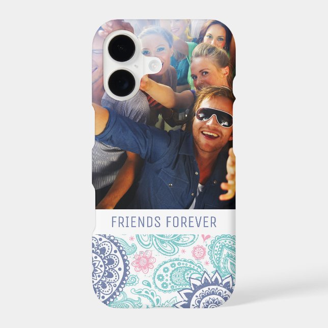 Custom Photo & Text Ethnic Paisley Pattern Iphone Case (Back)