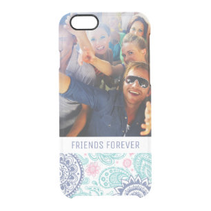Custom Photo & Text Ethnic Paisley Pattern Clear iPhone 6/6S Case