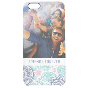 Custom Photo & Text Ethnic Paisley Pattern Clear iPhone 6 Plus Case