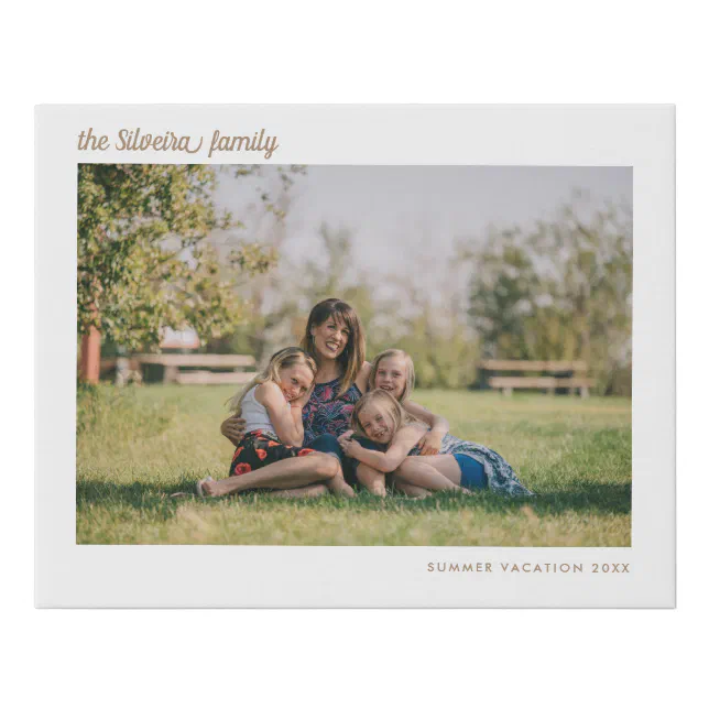 Family Photo Text Custom Photo Text Family Portrait Design Your Own Faux Canvas Print ...