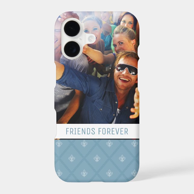 Custom Photo & Text Fleur-de-lis pattern Iphone Case (Back)