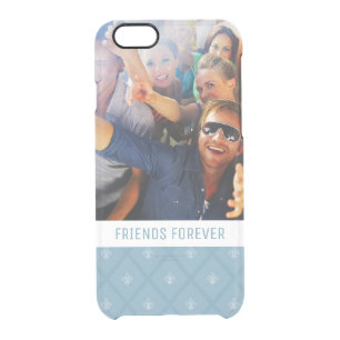 Custom Photo & Text Fleur-de-lis pattern Clear iPhone 6/6S Case