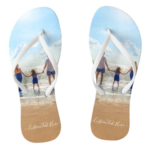 Custom Photo Text Flip Flops Unique Your Design