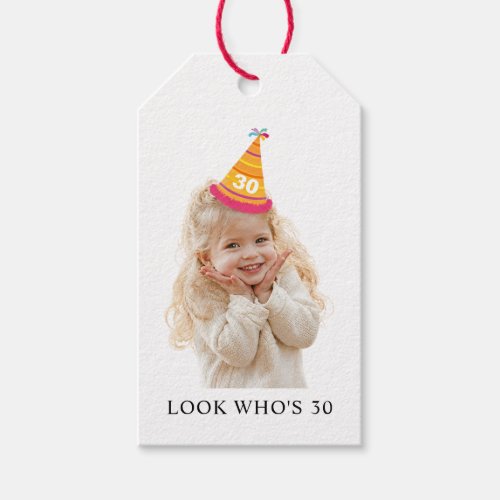 Custom Photo Text for Birthday Party Gift Tags