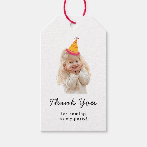 Custom Photo Text for Birthday Party Gift Tags