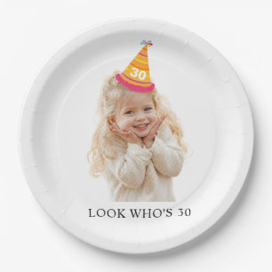 Custom Photo Text for Birthday Party Paper Plates