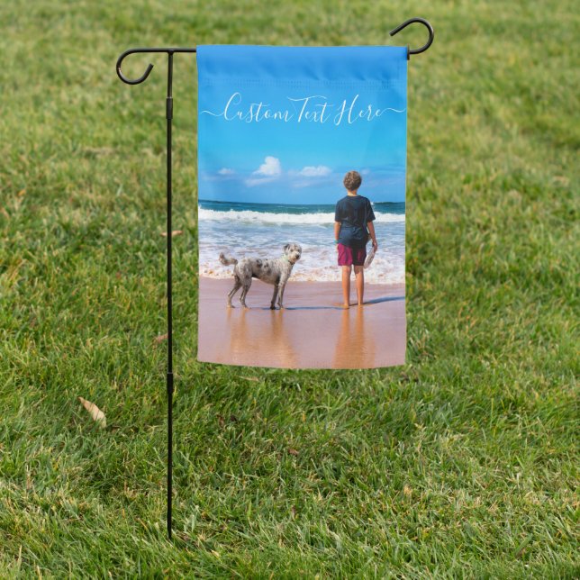Custom Photo Text Garden Flag Your Photos Design (In SItu)